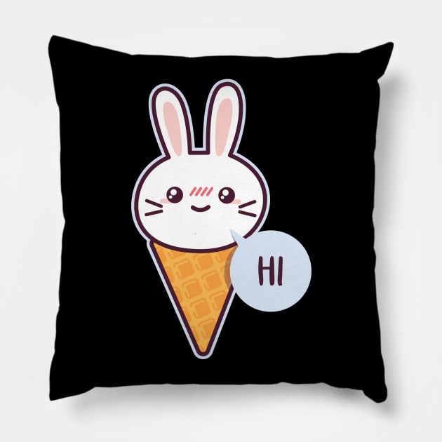 Kawaii Rabbit Pillow by madeinchorley