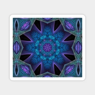 Fractal mandala Flower Magnet