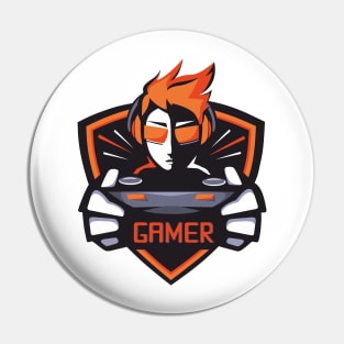 Gamer (orange) Pin