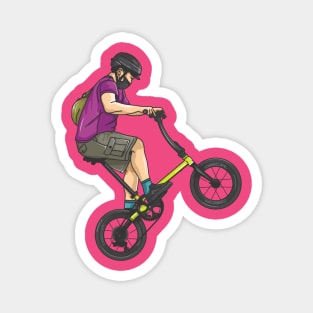 wheelie on folding bike Magnet