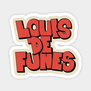 Louis de Funès Comic Typo Design - A Colorful Homage Magnet