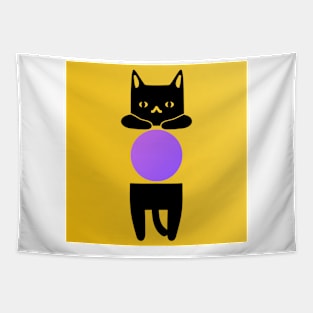 Purple Crystal Ball Cat Tapestry