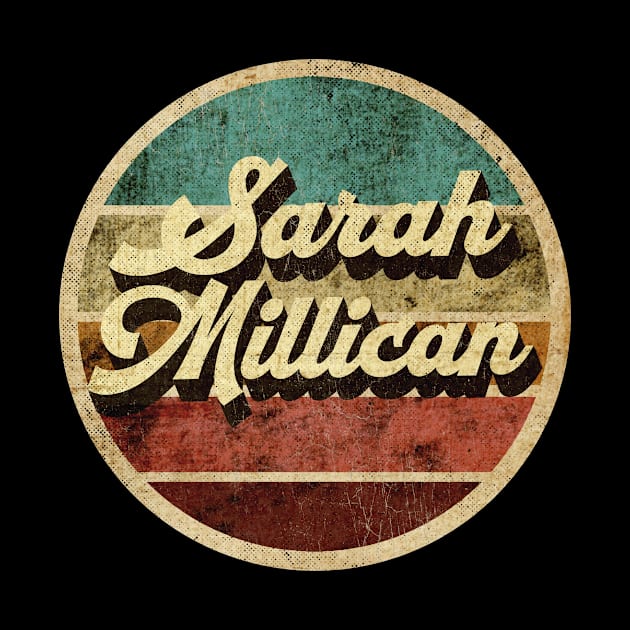 Tanatoraja, circle retro faded Sarah Millican by TANATORAJA.WISATA