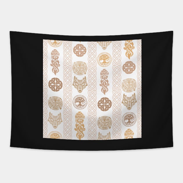 Celtic Talismans Brown Tapestry by MSBoydston