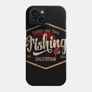 Fishing Company Company distressed retro logo badge Phone Case