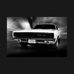 1968 Dodge Charger R/T, Black and White T-Shirt