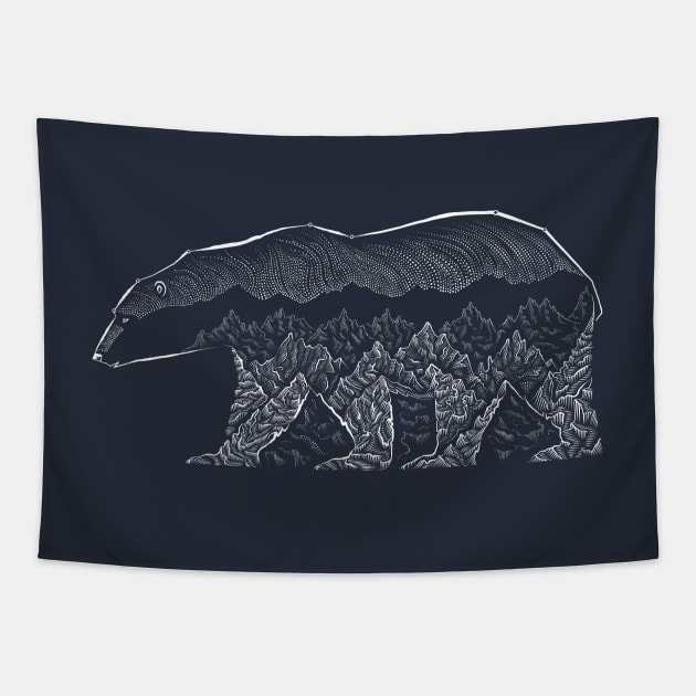 Mountain Bear Tapestry by VictoriaSochivko