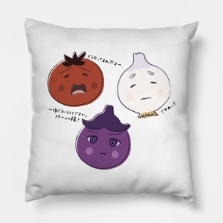 Frieren, Fern and Stark as vegetables Pillow