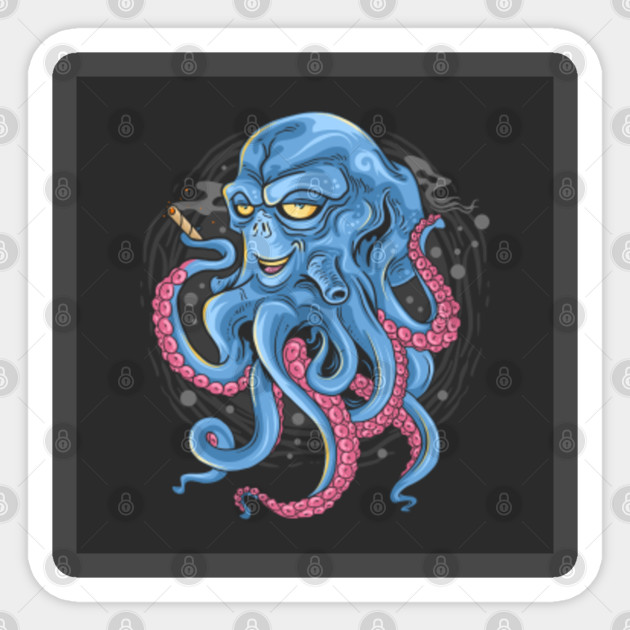 Octopus With Alien Face And Tentacles Monster Artwork Vector Alien Sticker Teepublic