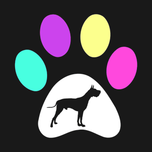 Great Dane Colorful Paw T-Shirt