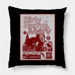 Dirty Harry And Marv Action Movie Poster (Home Alone/Dirty Harry Parody) Pillow