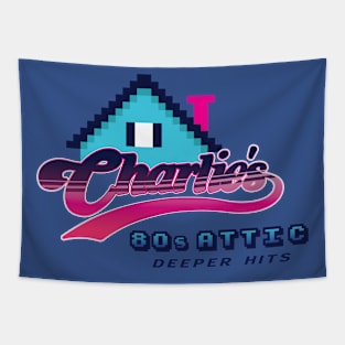 Charlie's 80s Attic Logo Tapestry