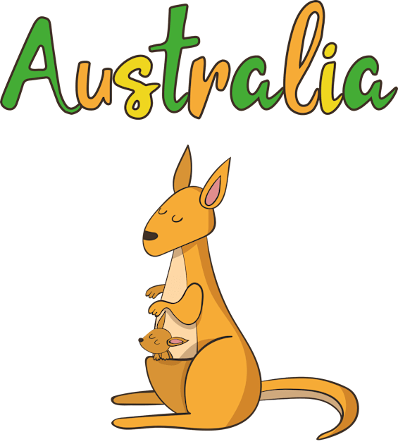 Australia Kangaroo Travel Kids T-Shirt by SistersTrading84