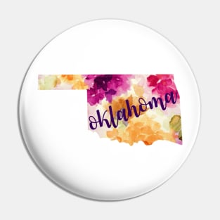 Floral Oklahoma Pin