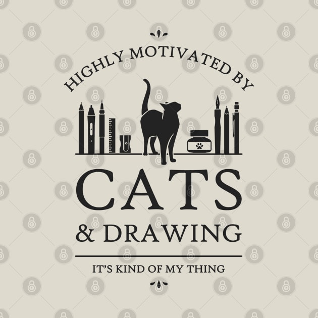 Highly Motivated by Cats and Drawing by rycotokyo81