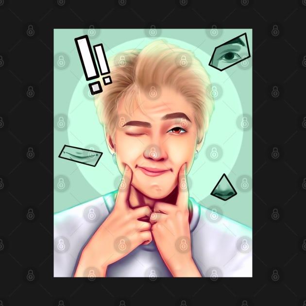 BTS namjoon, RM, Rapmon, Rapmonster, singer, k-pop, pop, dancer, band, group, kawaii, pop art, artists, digital, painting, music, by KAM KOLE