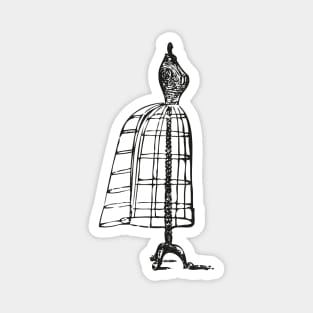 Vintage Dress Form | Victorian Dress Form | Dressmaking | Dressmakers | Sewing | Seamstress | Black and White Magnet