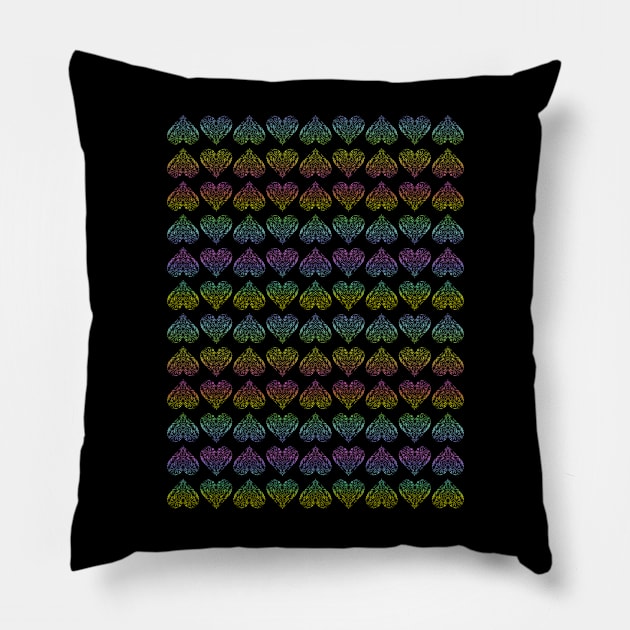 Rainbow Hearts Pillow by ArtLovePassion