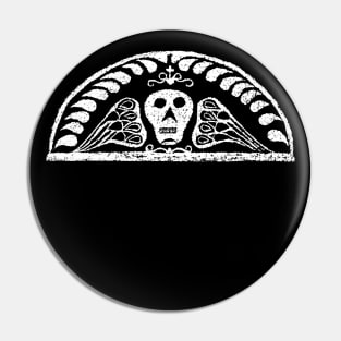 Death's Head Skull Gravestone Rubbing 02 Pin