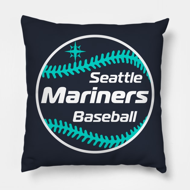 Mariners Retro 80s Ball Pillow by Throwzack