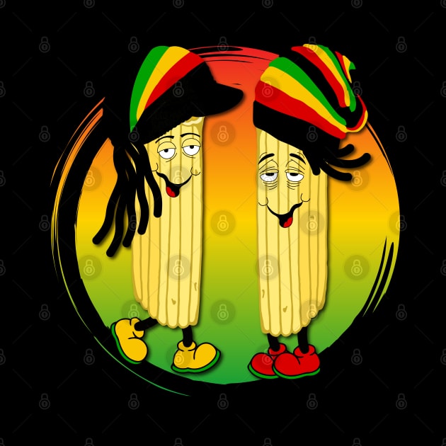 Funny Jamaican Rasta Food Characters by HotHibiscus