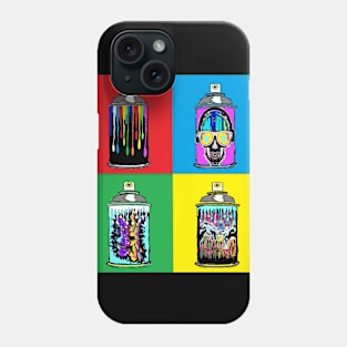 pop art cool spray graffiti 4 colours Phone Case