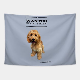 Cockapoo / Doodle Dog Sock Thief Tapestry