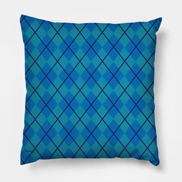 Turquoise & Blue Argyle Pillow by PSCSCo