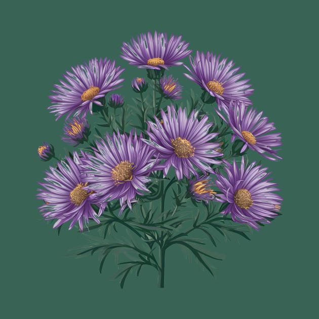 Purple Aster by DelusionTees