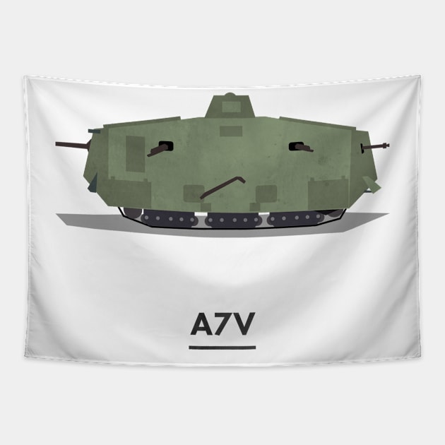 TANK A7V Tapestry by Art Designs