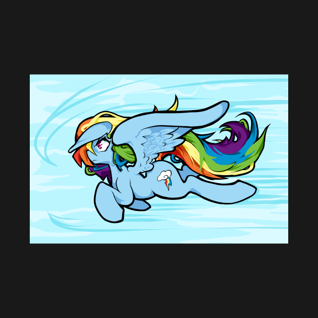 Rainbow Dash in flight by kizupoko