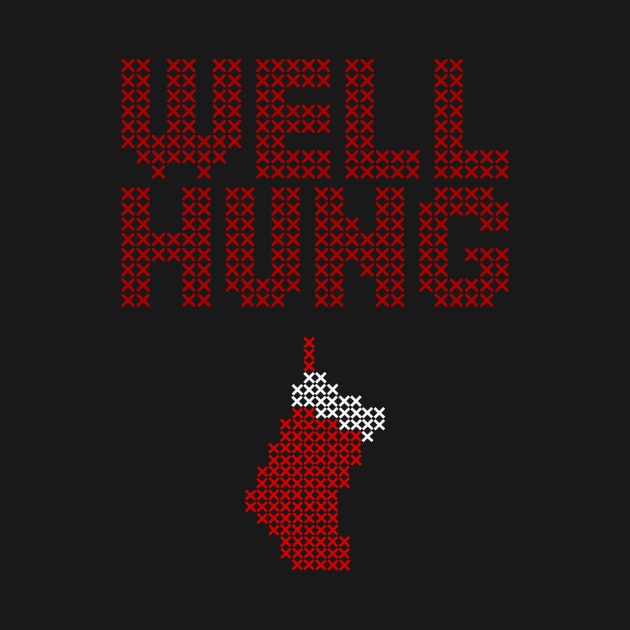 Well Hung Cross Stitch Ugly Xmas Sweater by SmartCraftCo