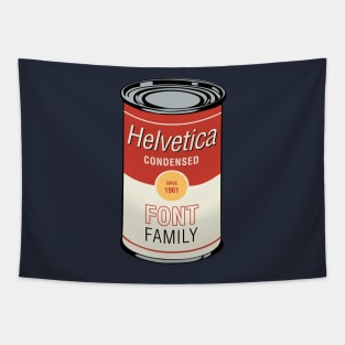 Pop art parody - Helvetica Condensed Soup Can Tapestry