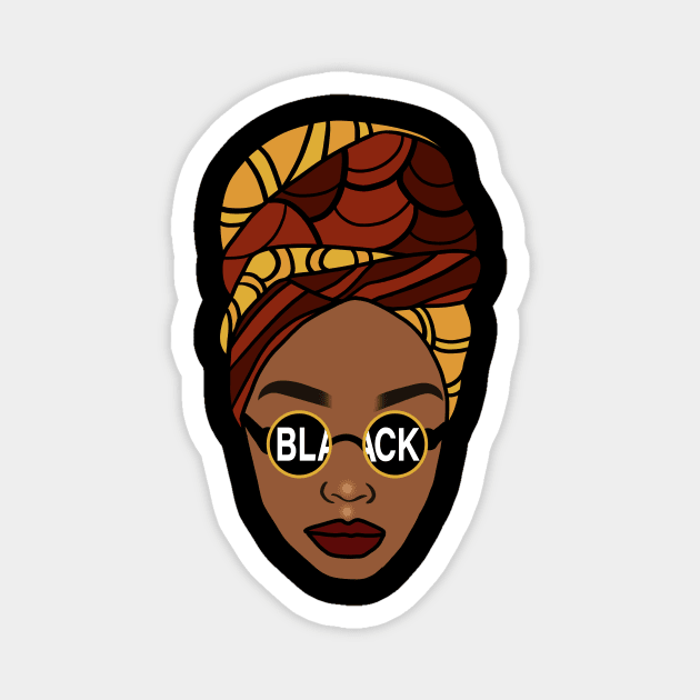 Afro, Black Queen, Proud African Woman, Melanin Magnet by logiamerch