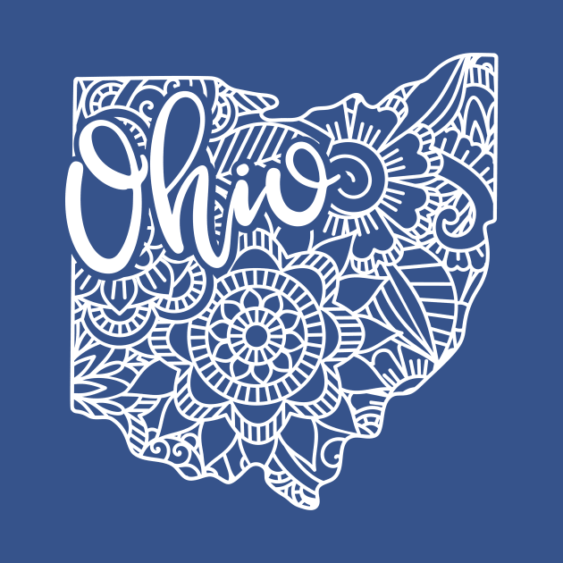 Ohio USA Mandala Art Gift by JKFDesigns