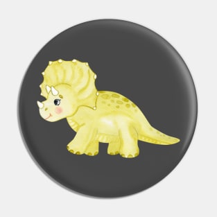 Green cute triceratops Pin