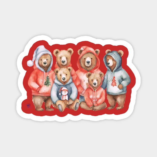 Hoodies  Christmas Bears Magnet by Viper Unconvetional Concept