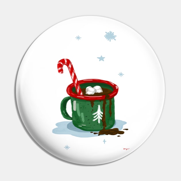 Festive Hot Cocoa Pin by oanaxvoicu