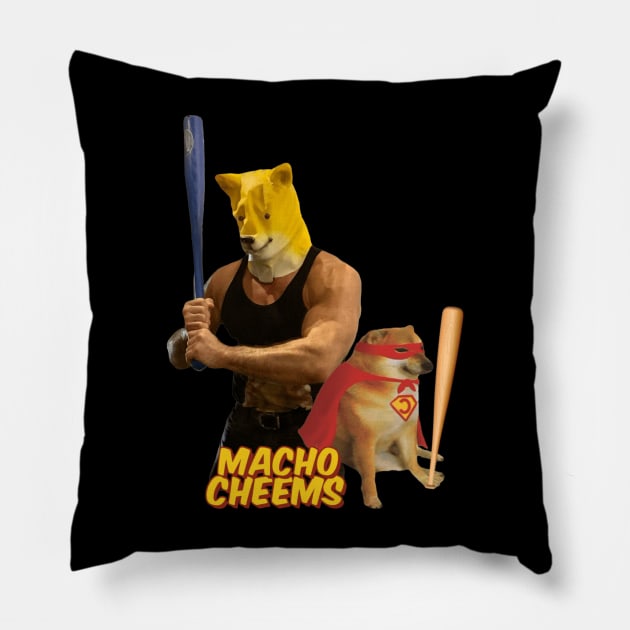 Macho Cheems and Super Cheems 2 Pillow by RKBJJ