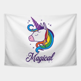 Unicorn side face Magical Tapestry