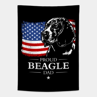 Proud Beagle Dad American Flag patriotic dog Tapestry