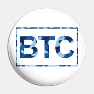 Bitcoin Blue Camo Pin