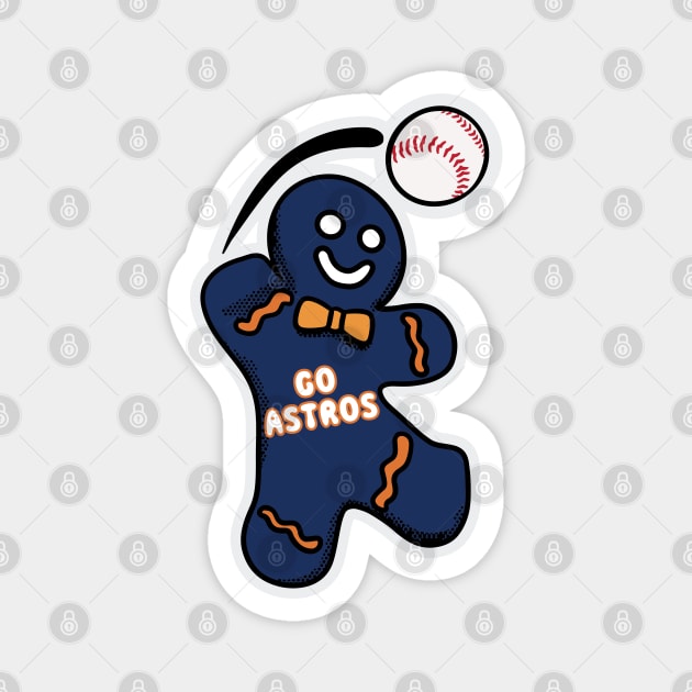 Houston Astros Gingerbread Man Magnet by Rad Love