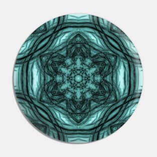 Elegant teal kaleidoscopes Pin