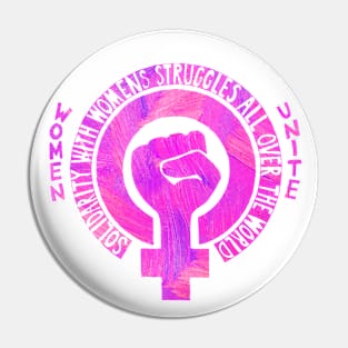 Women's Rights Pink Slogan Painting Pin