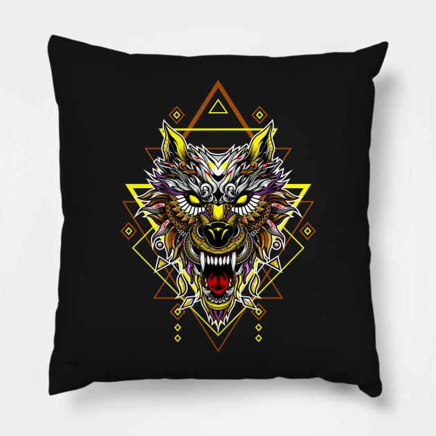 Imperial Wolf Pillow by Art-Man
