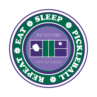 Eat Sleep Pickelball Repeat (light purple) T-Shirt