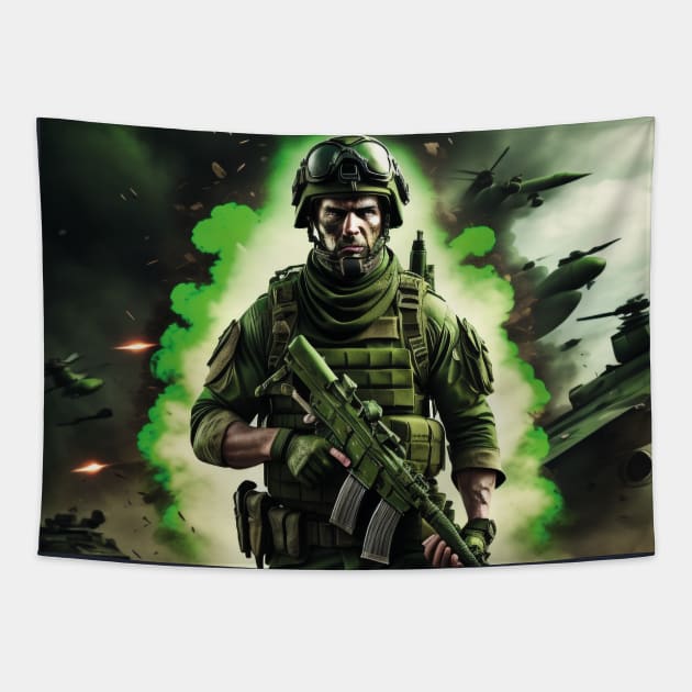 Cod WarZone Tapestry by HarlinDesign