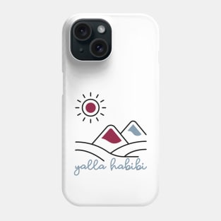 yalla habibi - mountain, sun landscape - maroon red and blue Phone Case