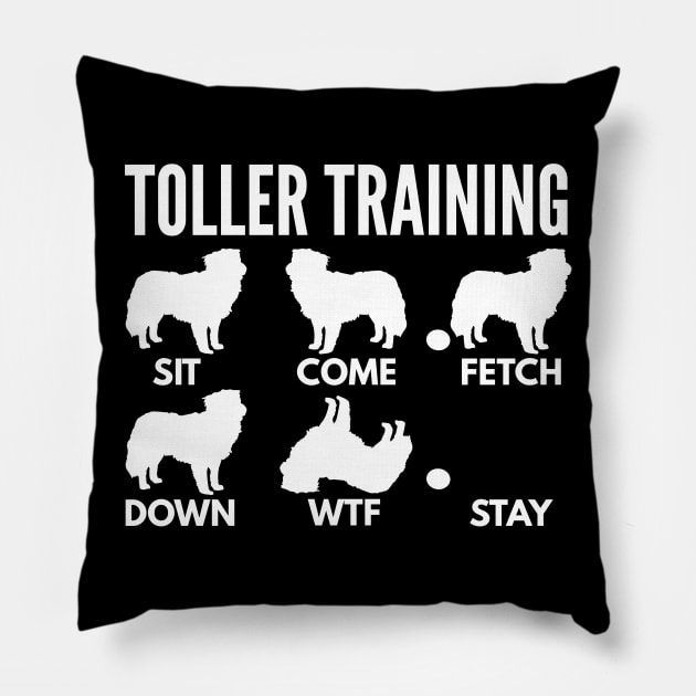 Toller Training Nova Scotia Duck Tolling Retriever Tricks Pillow by DoggyStyles